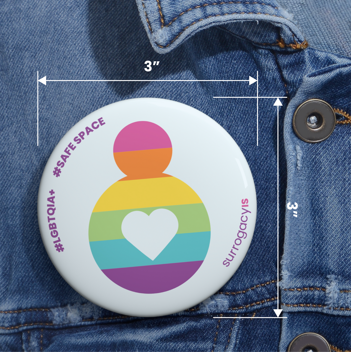 Belly of Love Pride Button Pin - LGBTQIA+