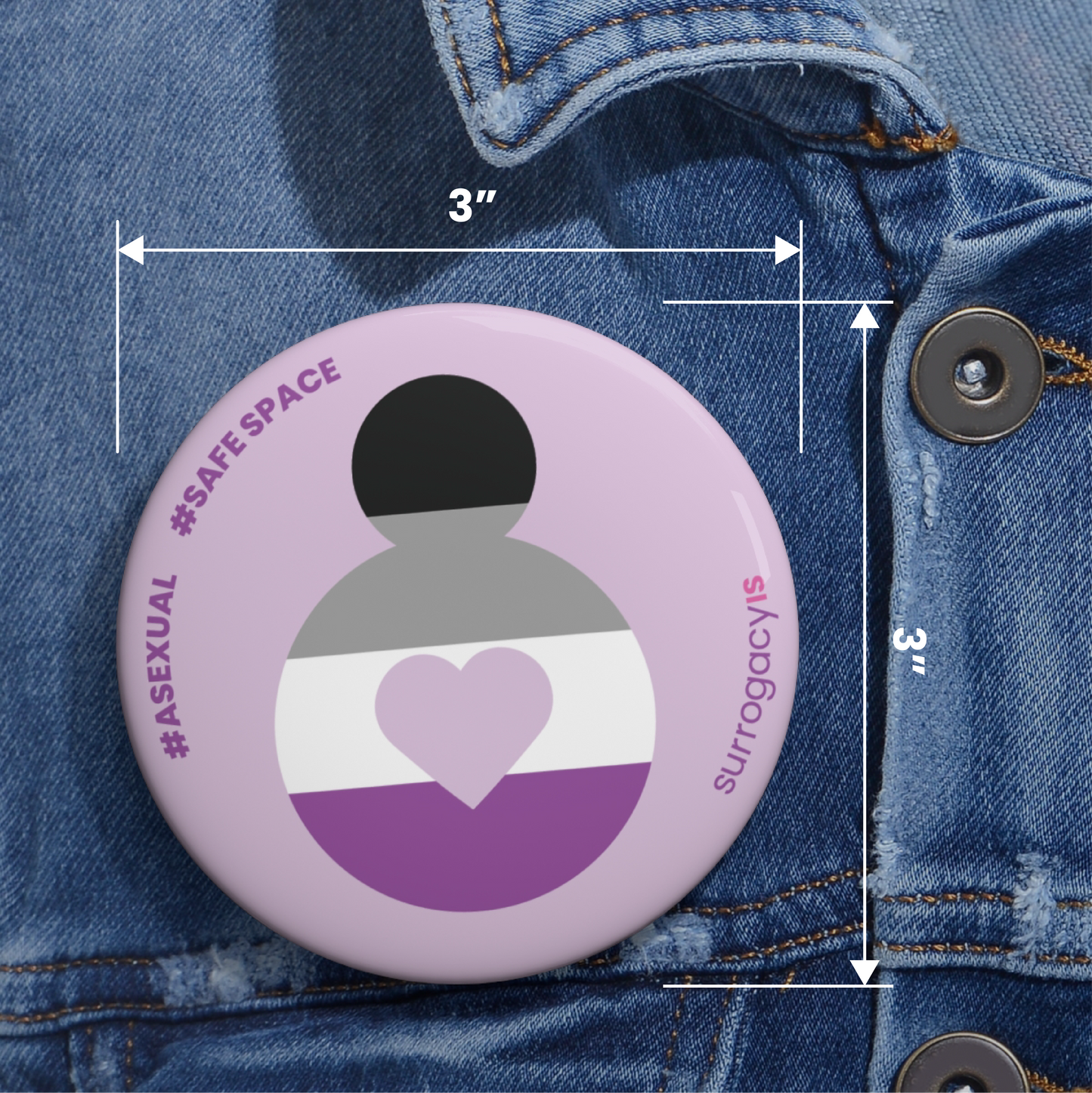 Belly of Love Pride Button Pin - Asexual