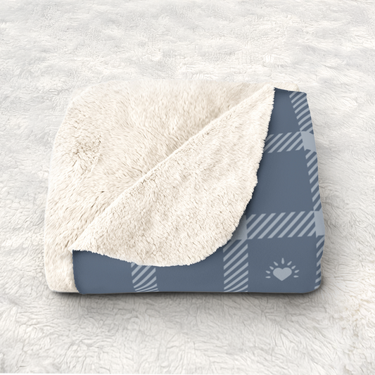 Mommy & Me Sherpa Fleece Blankets - Glacier Smoke/Snowdust