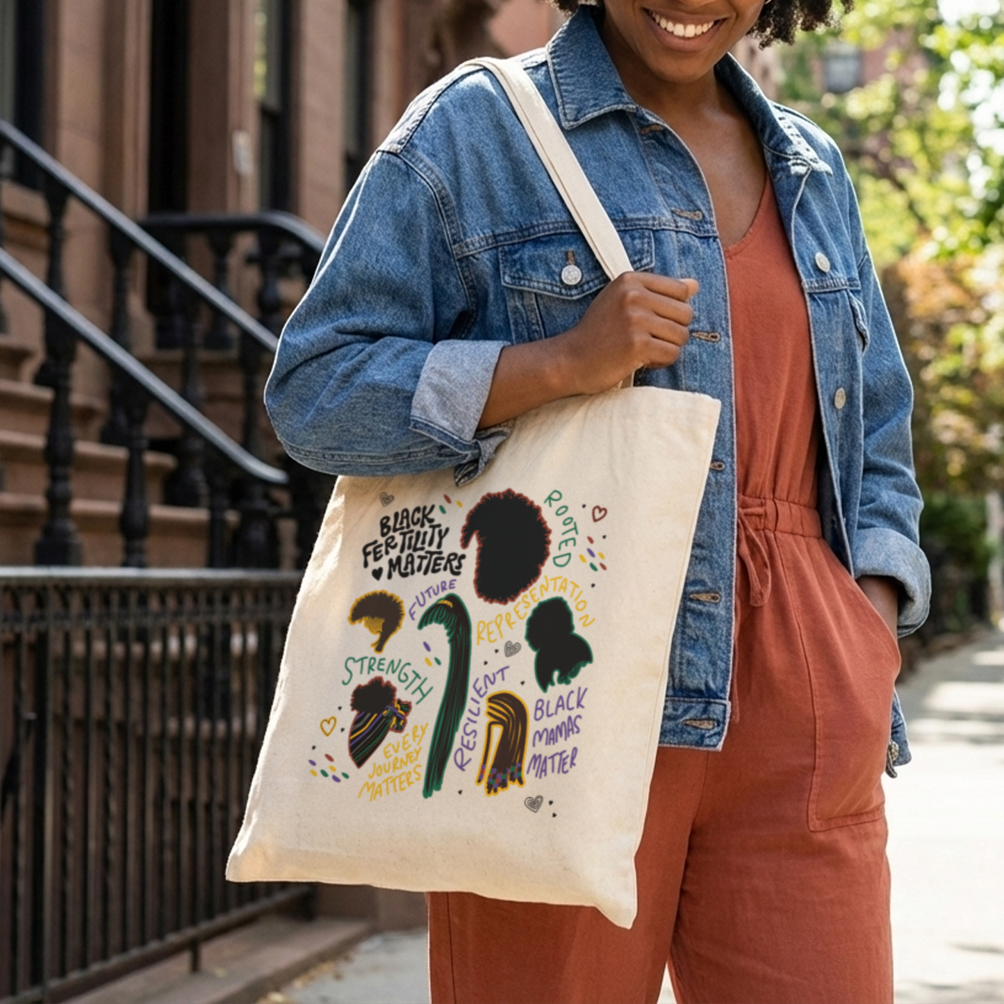 Black Fertility Matters Canvas Tote Bag