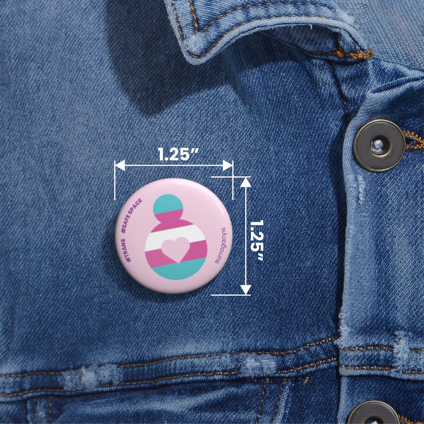 Belly of Love Pride Button Pin - Transgender