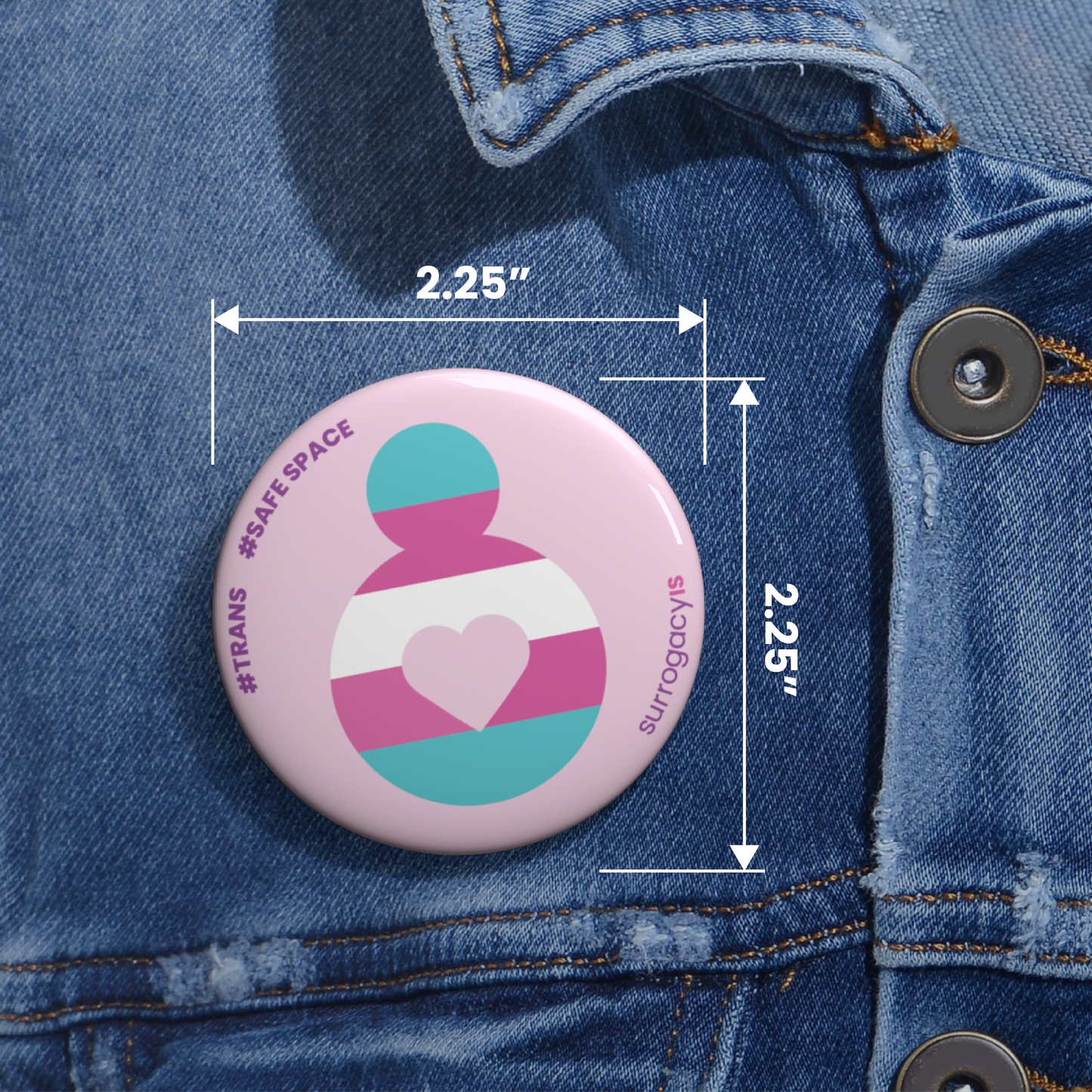 Belly of Love Pride Button Pin - Transgender