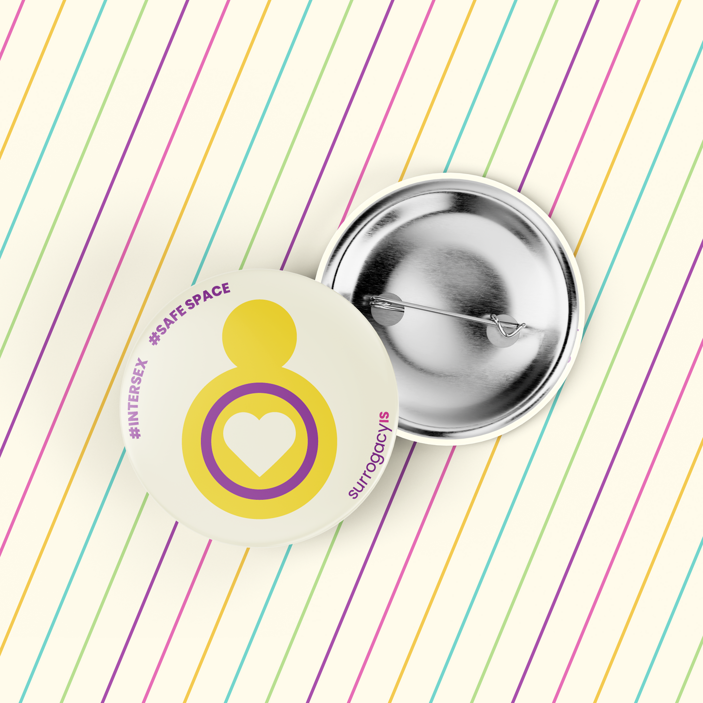 Belly of Love Pride Button Pin - Intersex