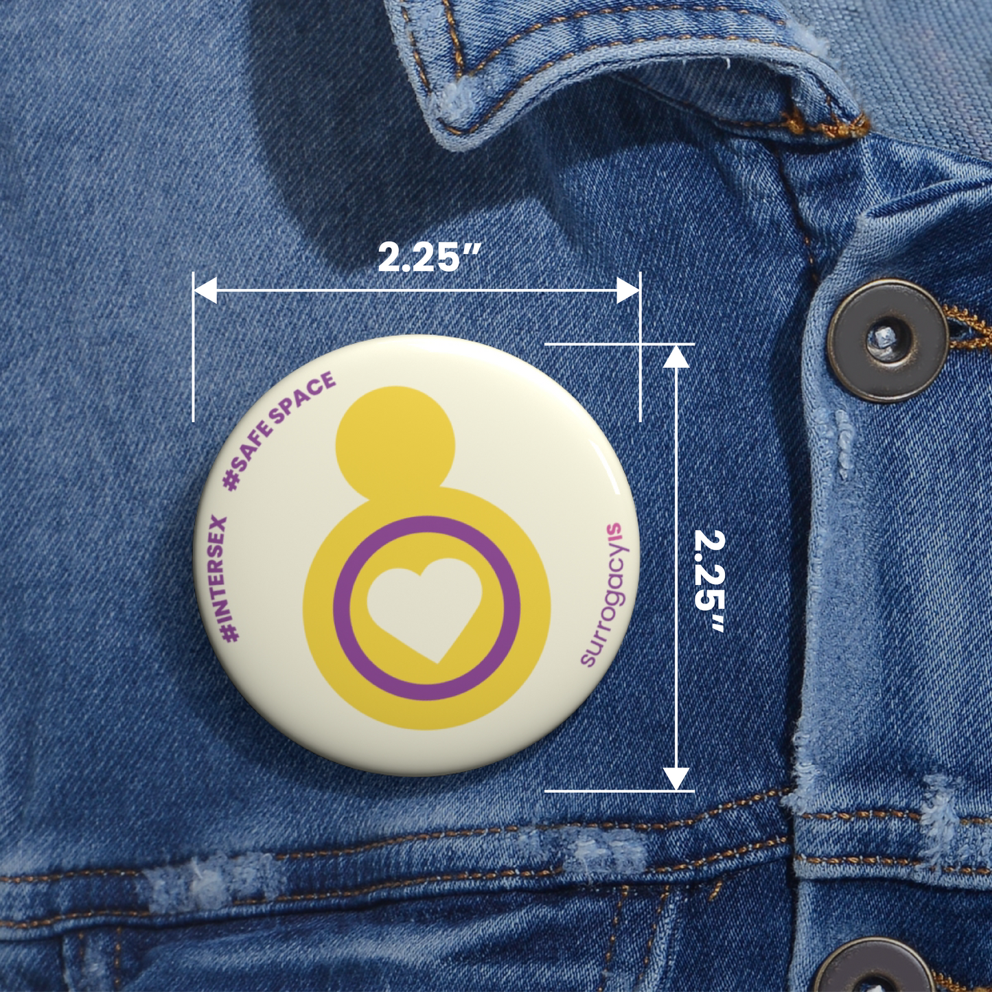 Belly of Love Pride Button Pin - Intersex