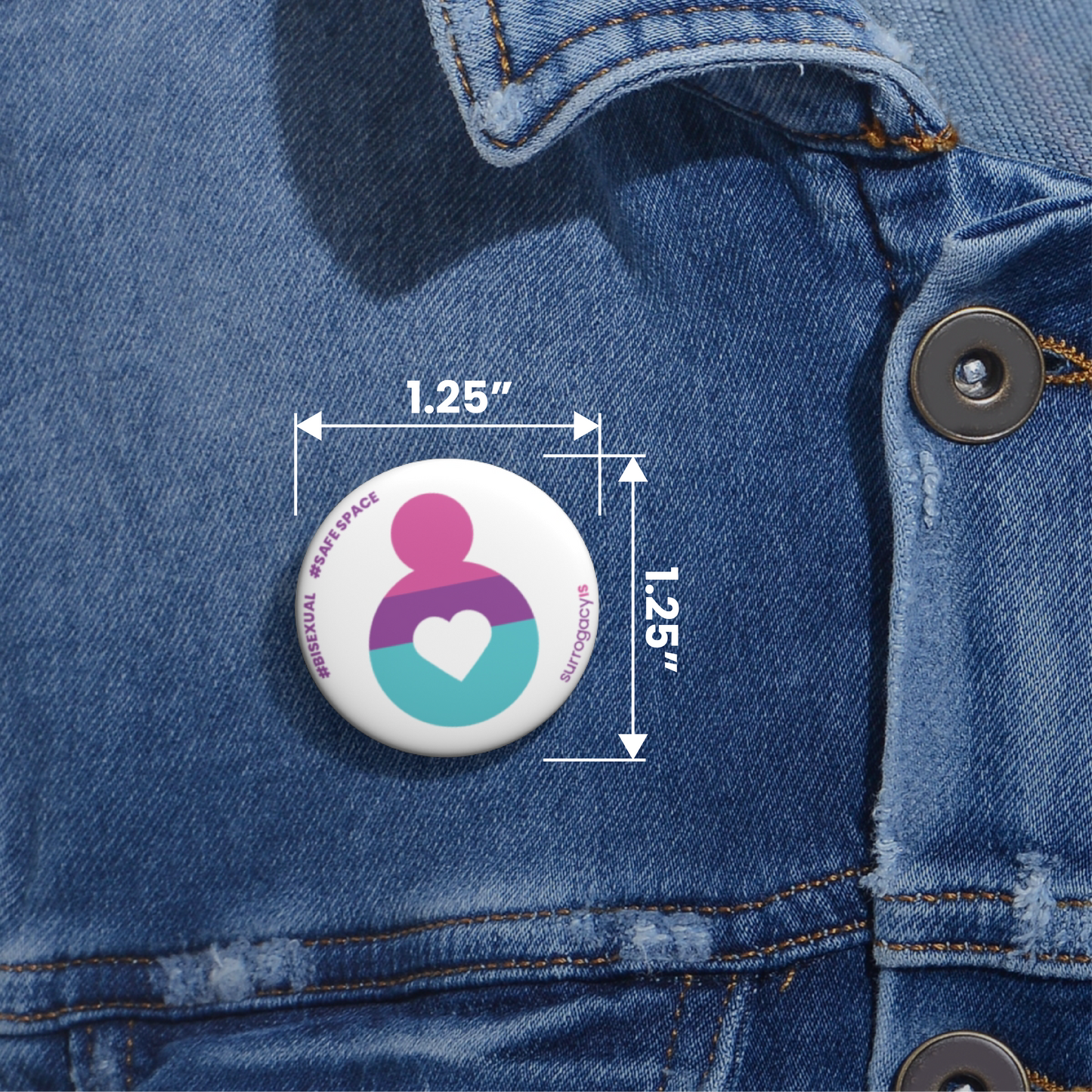 Belly of Love Pride Button Pin - Bisexual