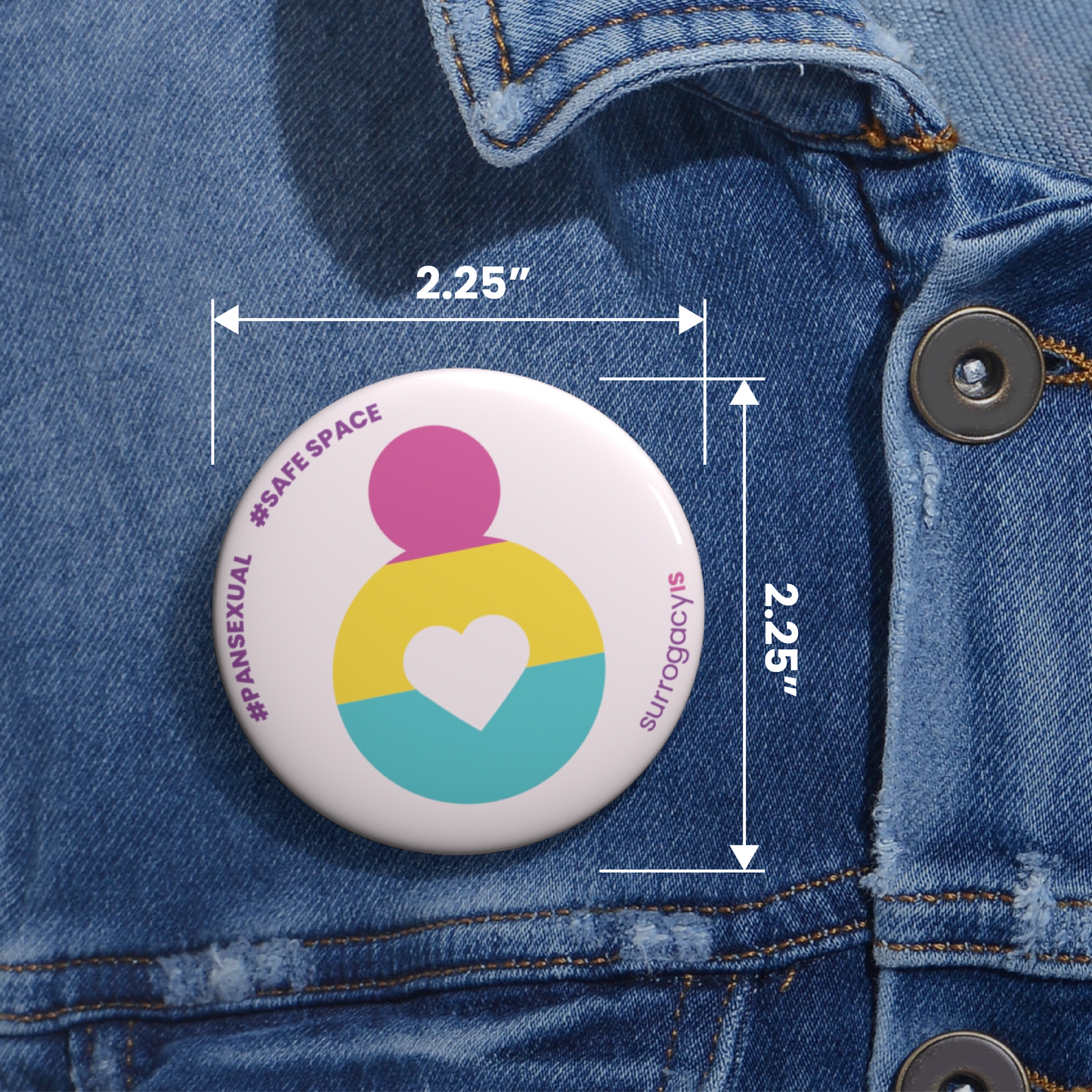 Belly of Love Pride Button Pin - Pansexual