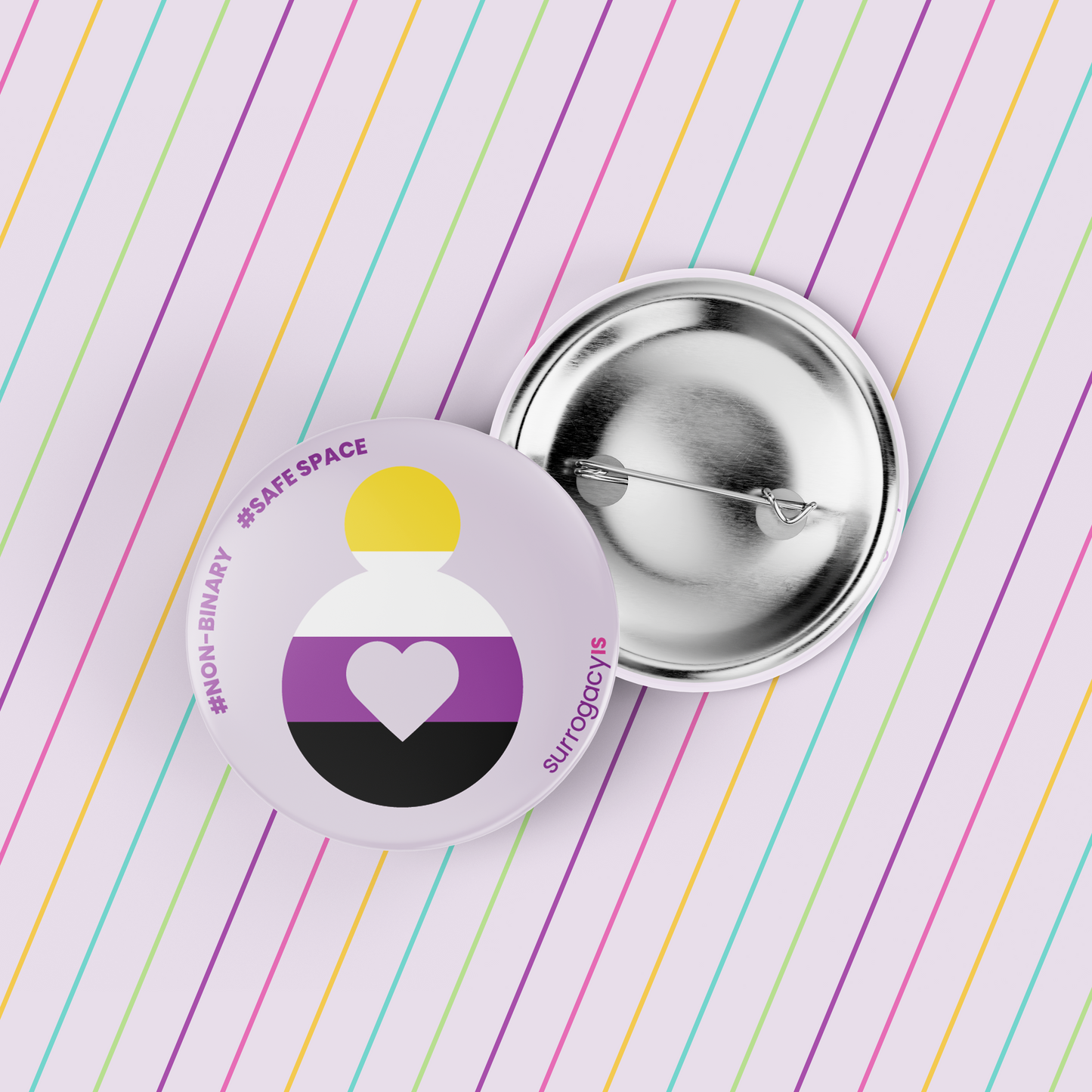 Belly of Love Pride Button Pin - Nonbinary