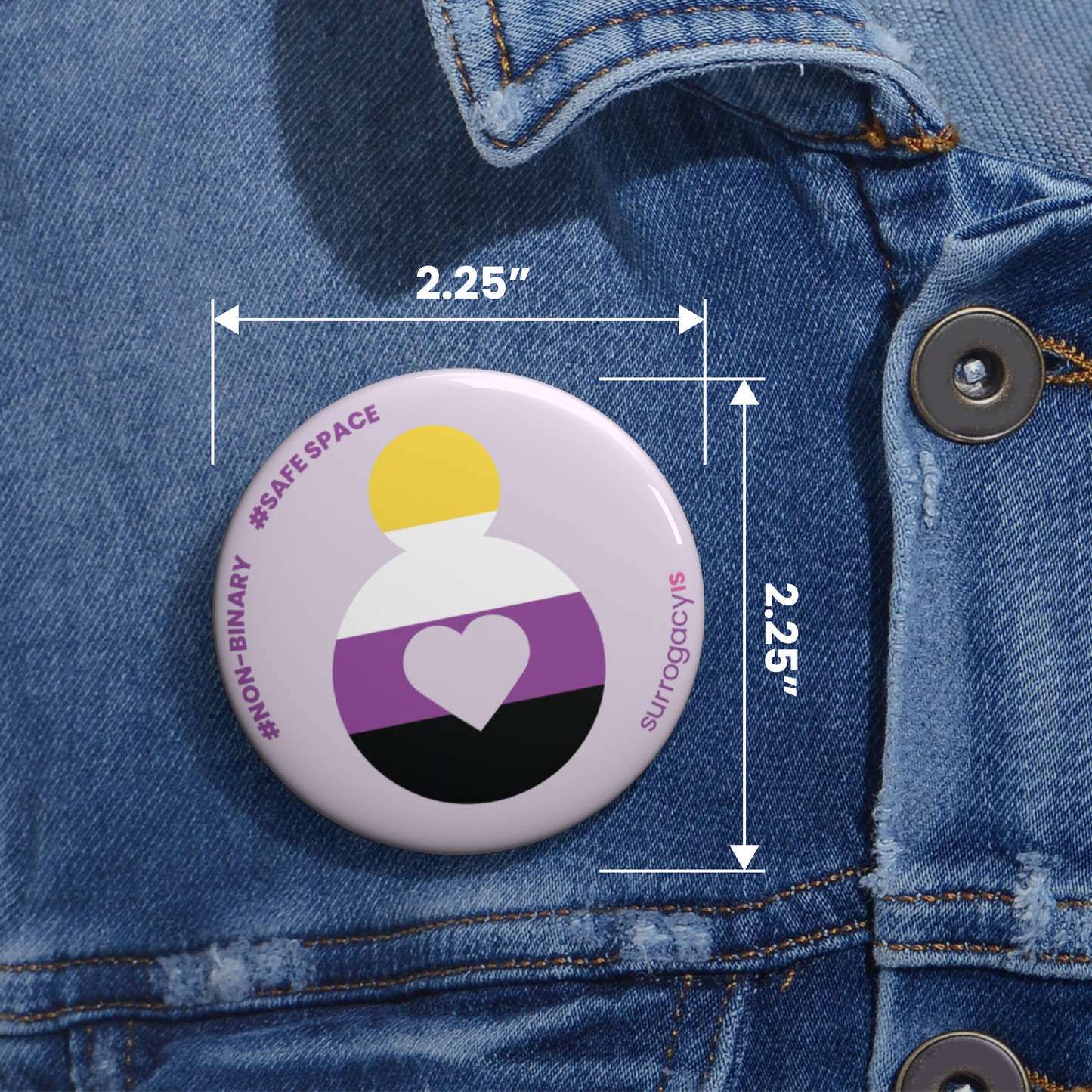 Belly of Love Pride Button Pin - Nonbinary