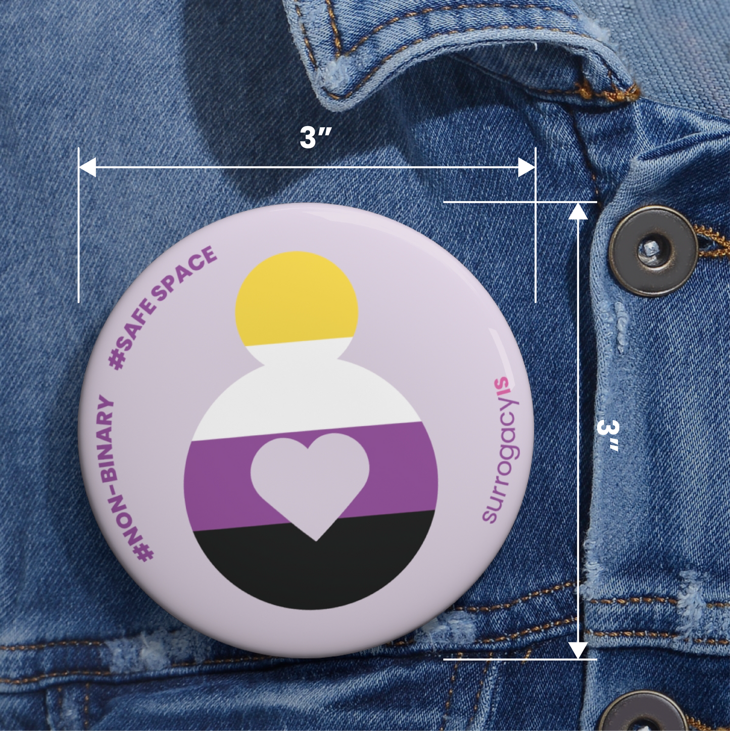 Belly of Love Pride Button Pin - Nonbinary