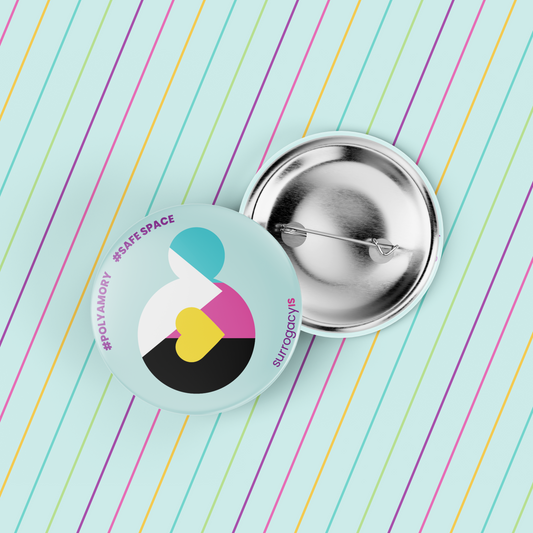 Belly of Love Pride Button Pin - Polyamory