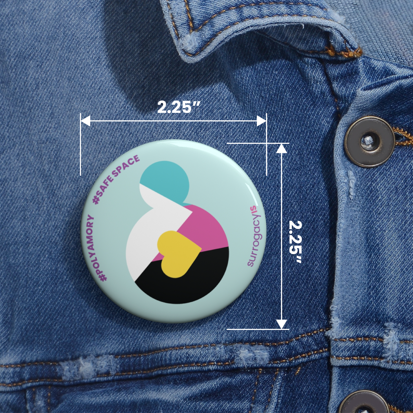 Belly of Love Pride Button Pin - Polyamory