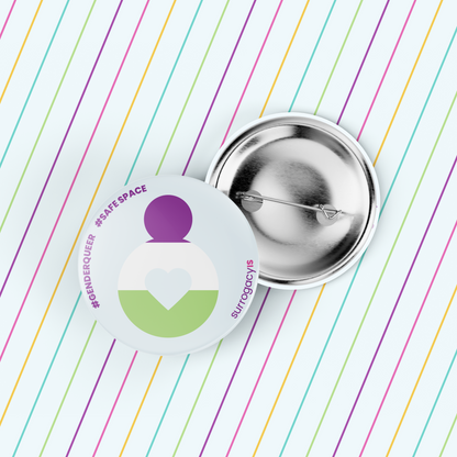 Belly of Love Pride Button Pin - Genderqueer