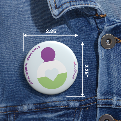 Belly of Love Pride Button Pin - Genderqueer