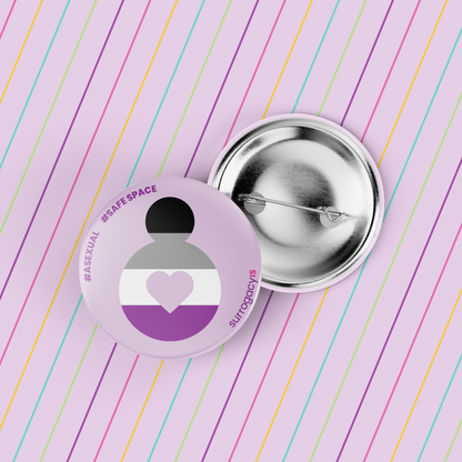 Belly of Love Pride Button Pin - Asexual