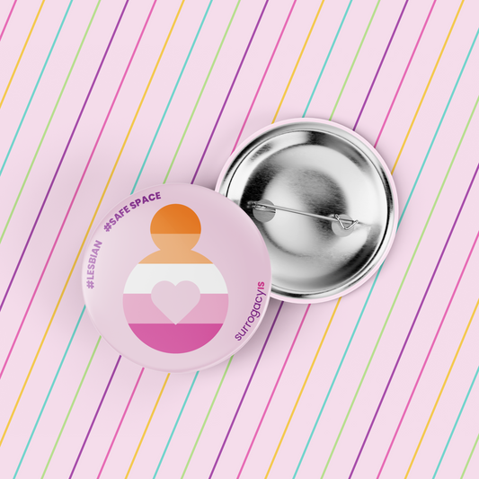 Belly of Love Pride Button Pin - Lesbian