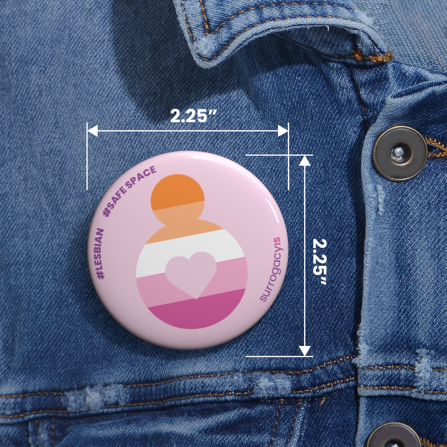 Belly of Love Pride Button Pin - Lesbian