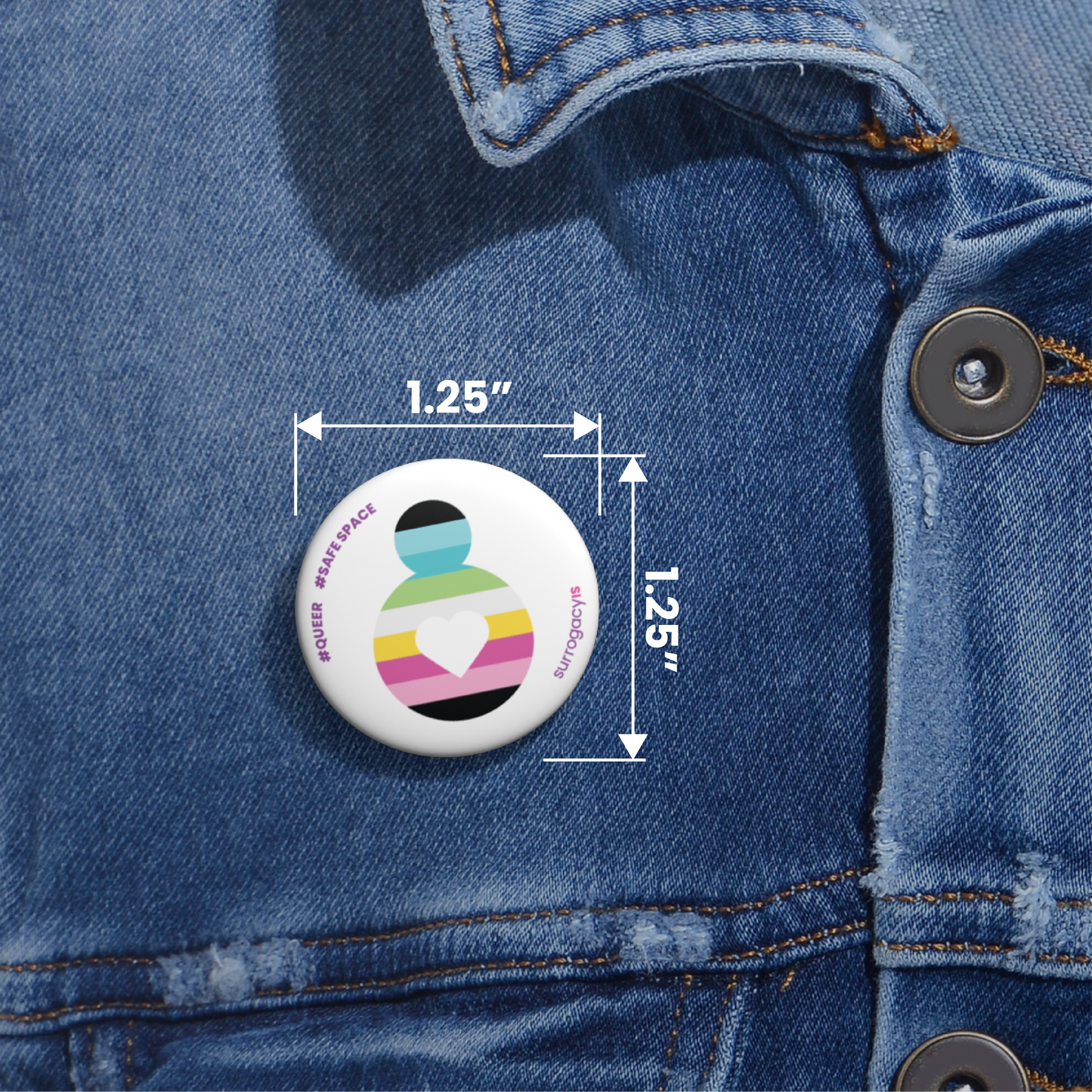 Belly of Love Pride Button Pin - Queer