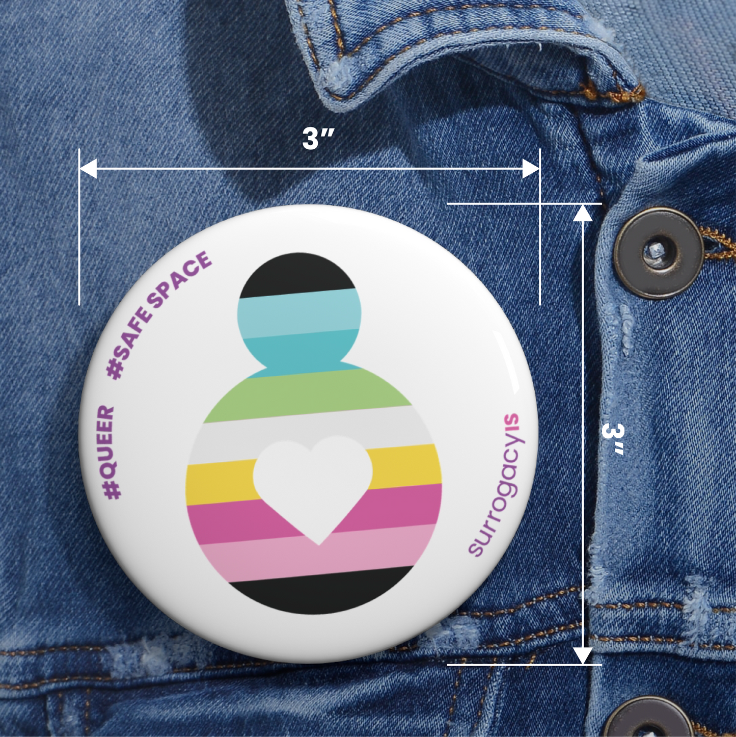 Belly of Love Pride Button Pin - Queer