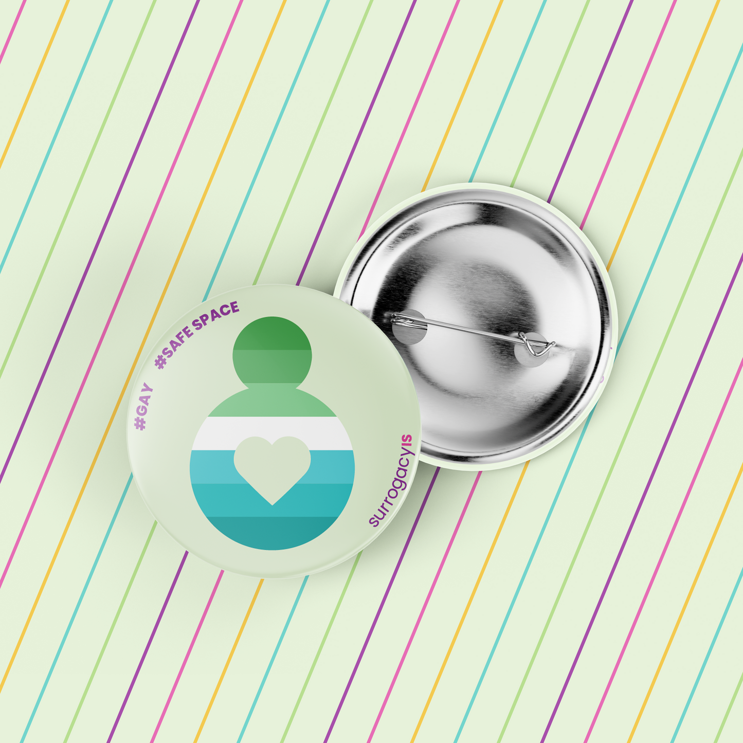 Belly of Love Pride Button Pin - Trans-Inclusive Gay