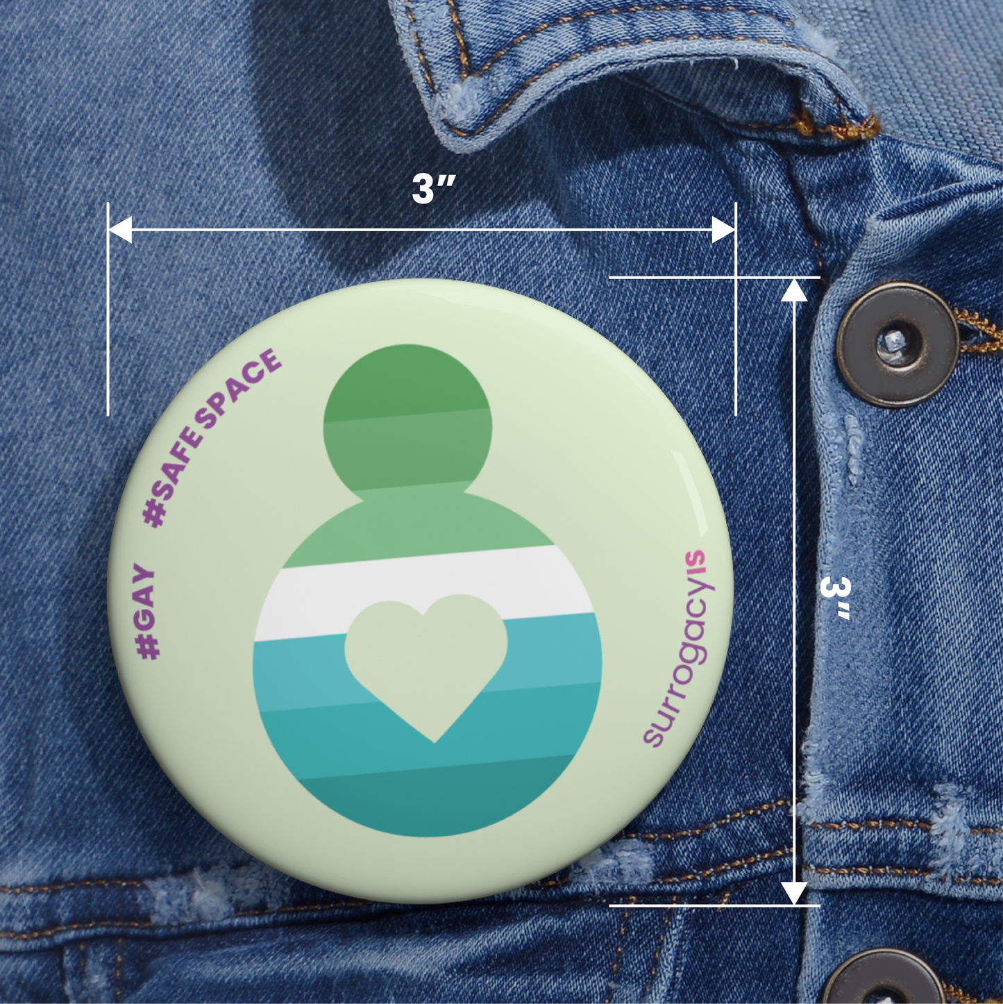 Belly of Love Pride Button Pin - Trans-Inclusive Gay