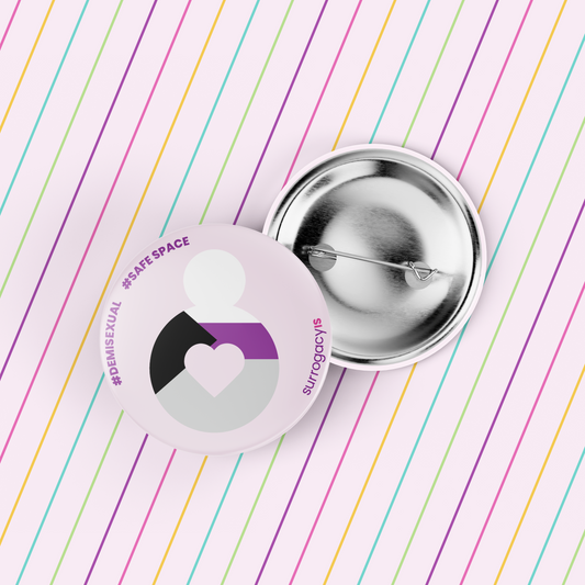 Belly of Love Pride Button Pin - Demisexual