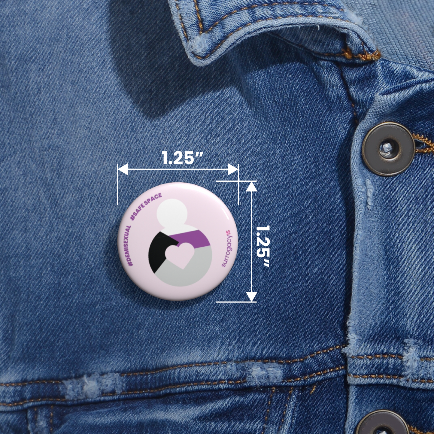 Belly of Love Pride Button Pin - Demisexual