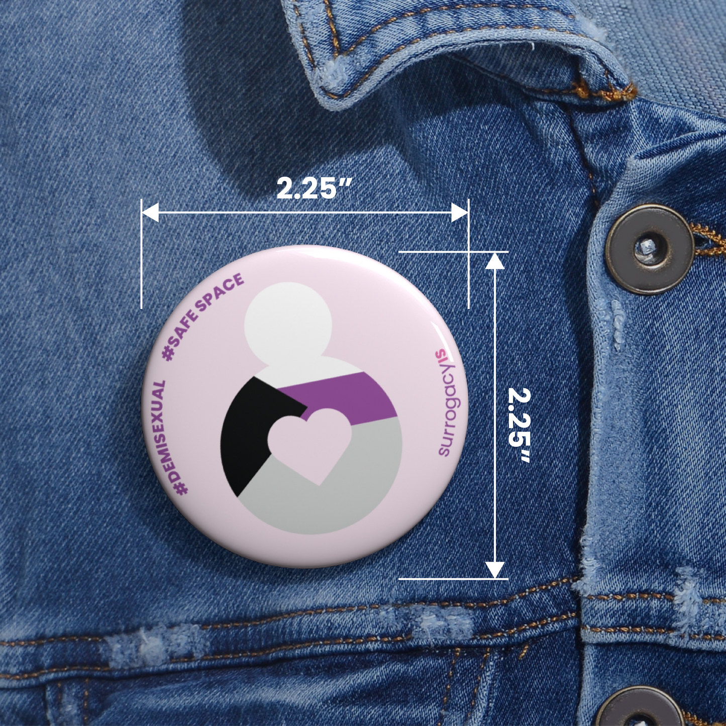Belly of Love Pride Button Pin - Demisexual