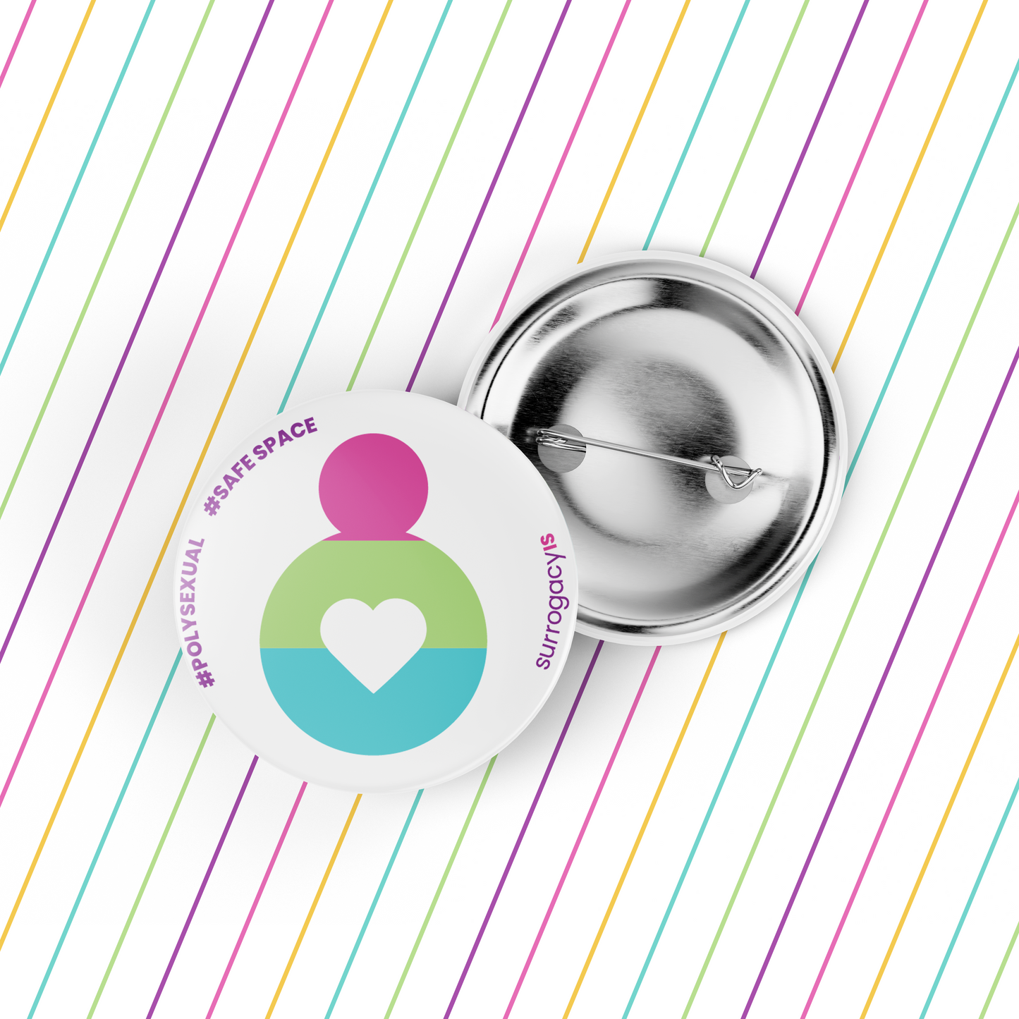 Belly of Love Pride Button Pin - Polysexual
