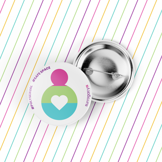 Belly of Love Pride Button Pin - Polysexual