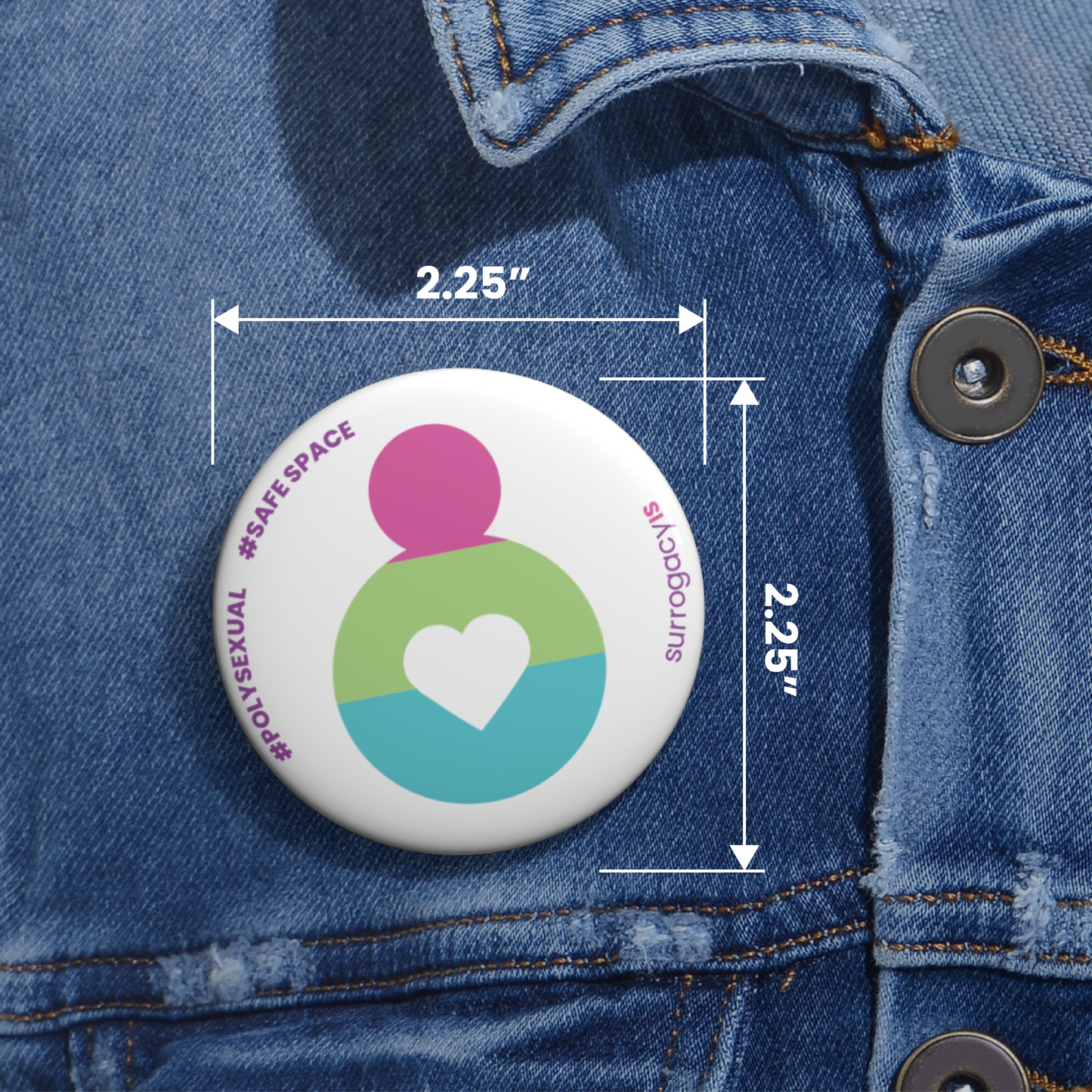 Belly of Love Pride Button Pin - Polysexual