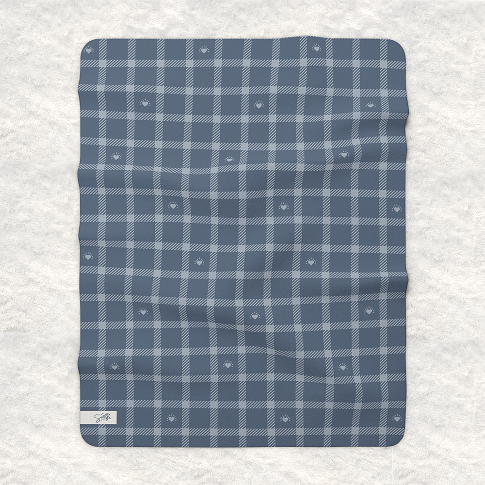 Mommy & Me Sherpa Fleece Blankets - Glacier Smoke/Snowdust