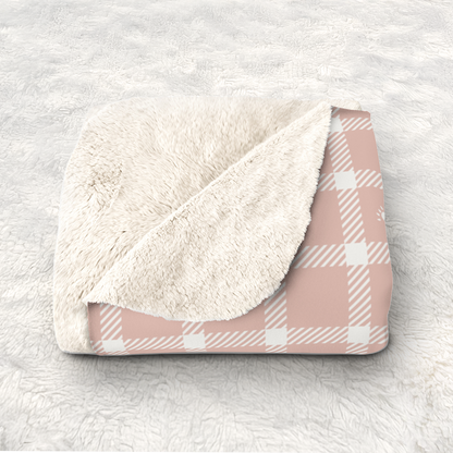 Mommy & Me Sherpa Fleece Blankets - Winter Bloom/Frosted Rose