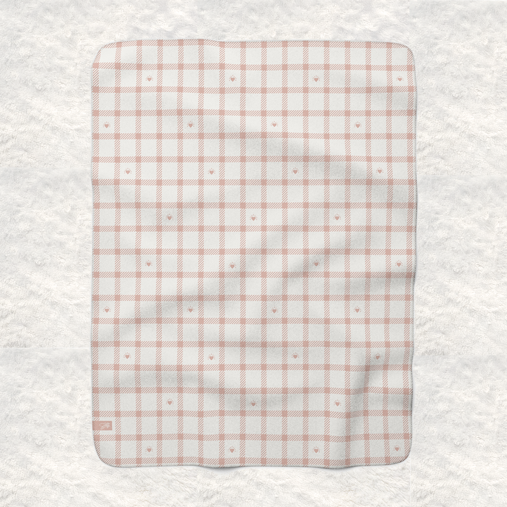 Mommy & Me Sherpa Fleece Blankets - Winter Bloom/Frosted Rose