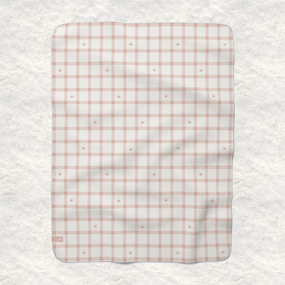 Mommy & Me Sherpa Fleece Blankets - Winter Bloom/Frosted Rose