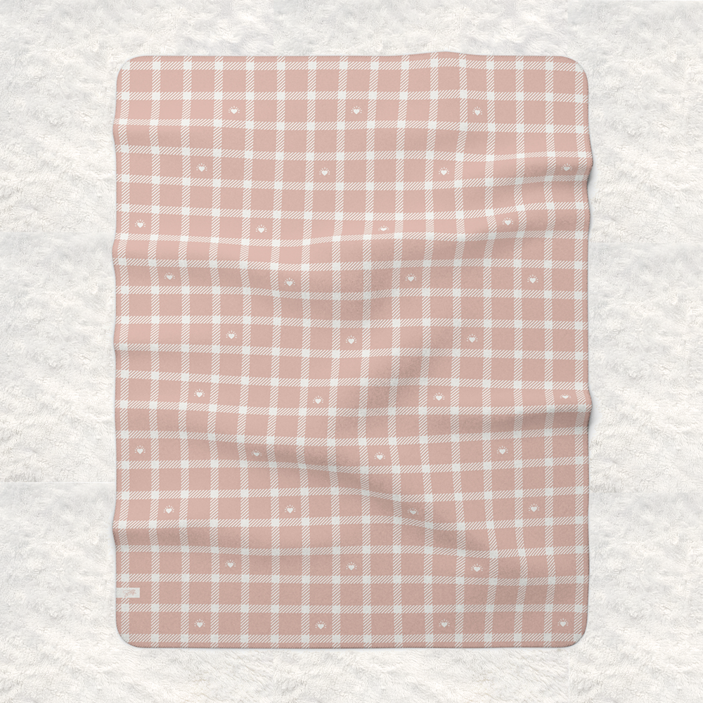 Mommy & Me Sherpa Fleece Blankets - Winter Bloom/Frosted Rose