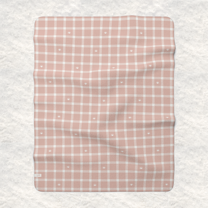 Mommy & Me Sherpa Fleece Blankets - Winter Bloom/Frosted Rose