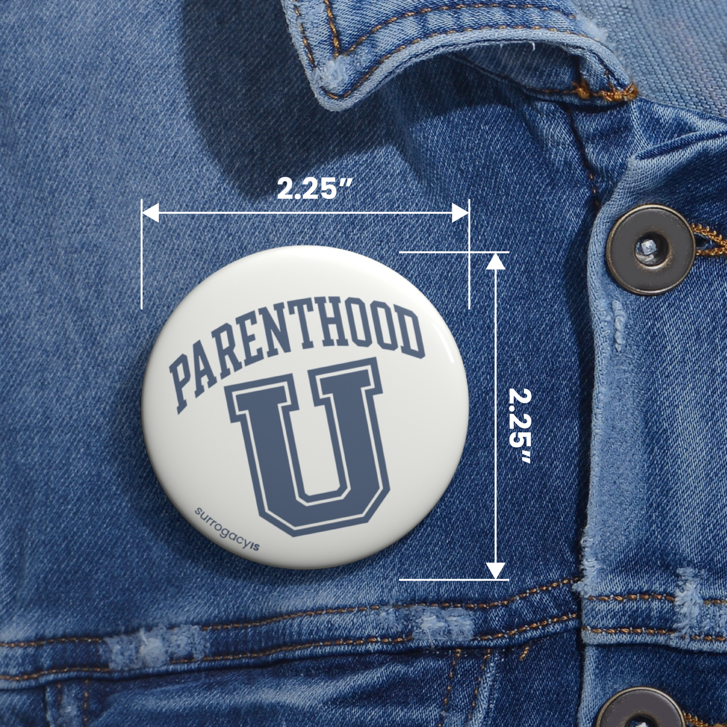 Parenthood U Button Pin