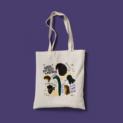 Black Fertility Matters Canvas Tote Bag