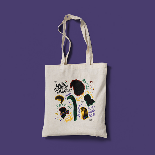 Black Fertility Matters Canvas Tote Bag