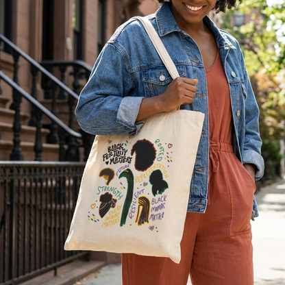 Black Fertility Matters Canvas Tote Bag