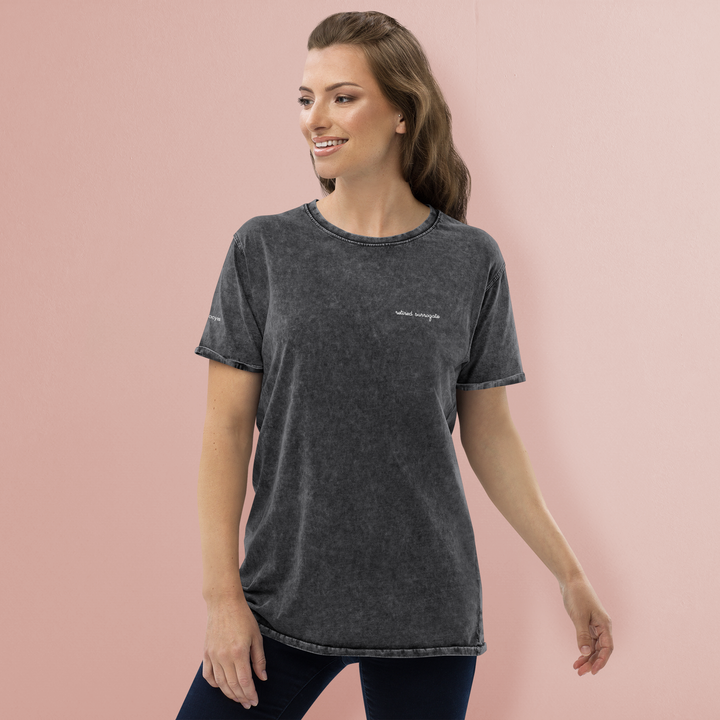 Retired Surrogate Embroidered Minimalist T-Shirt