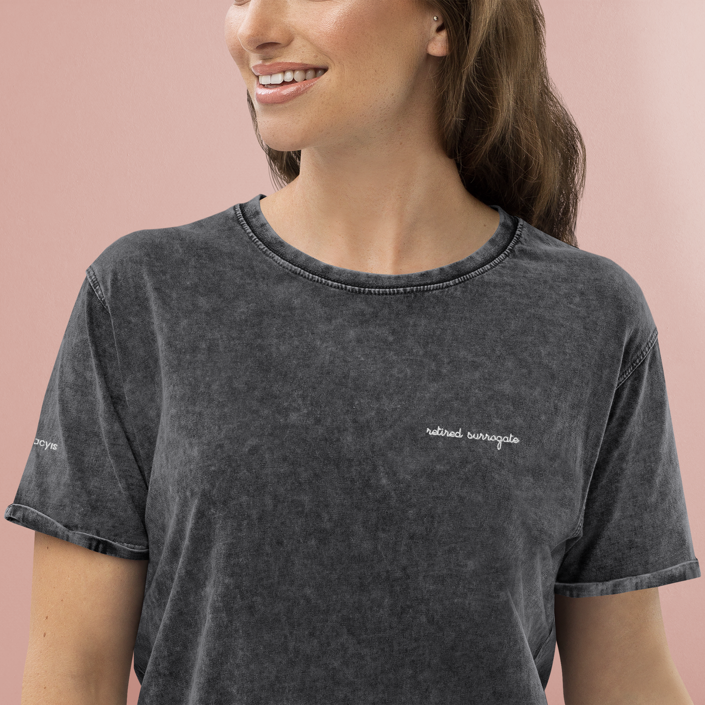 Retired Surrogate Embroidered Minimalist T-Shirt